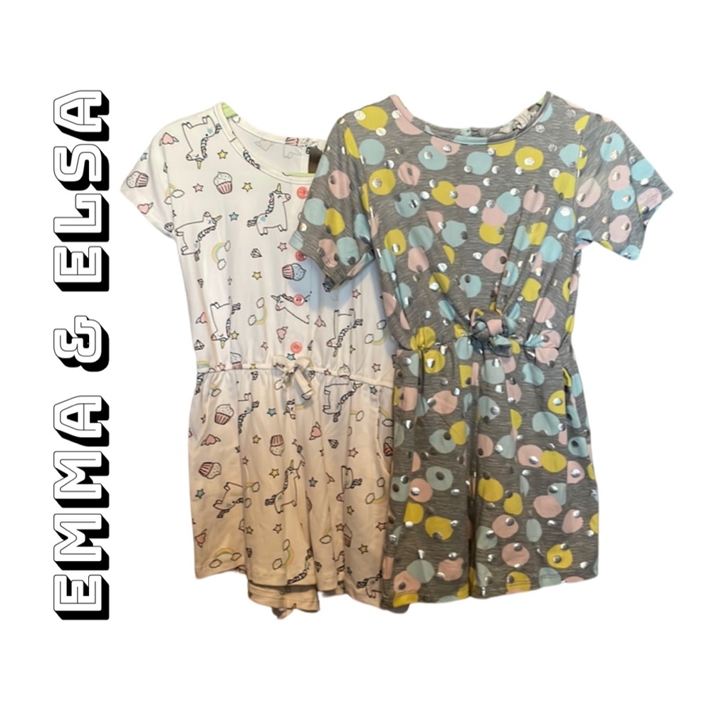 Emma & Elsa 2 piece set full outfit shorts  6x